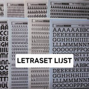 Letraset lijst - LETTERS - Velnummers #3000 t/m #3999